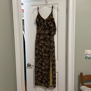 Moon river green and brown midi
